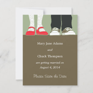 Girly Shoes & Sneakers Illustrated Wedding (Camo) Save The Date