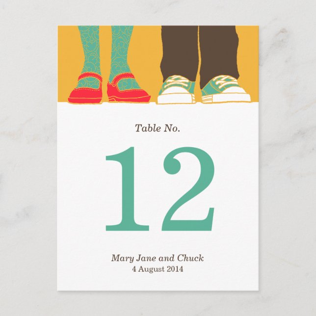 Girly Shoes & Sneakers Illustrated Wedding Yellow Postcard (Front)
