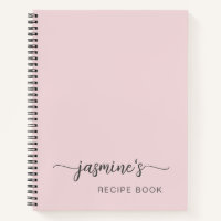 Girly Simple Blush Pink Cookbook Recipe Signature