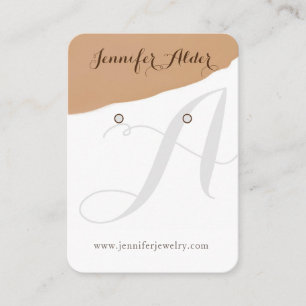 Girly simple handmade jewellery earring display  business card