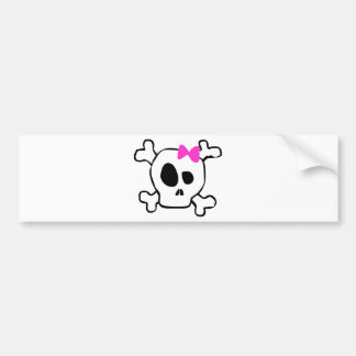 Girly skull bumper sticker