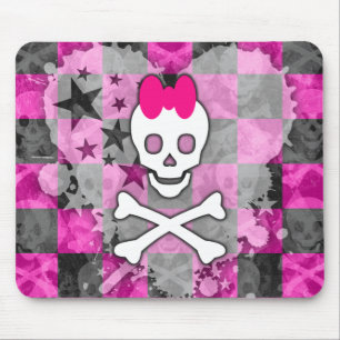 Girly Skull & Crossbones Mouse Mat