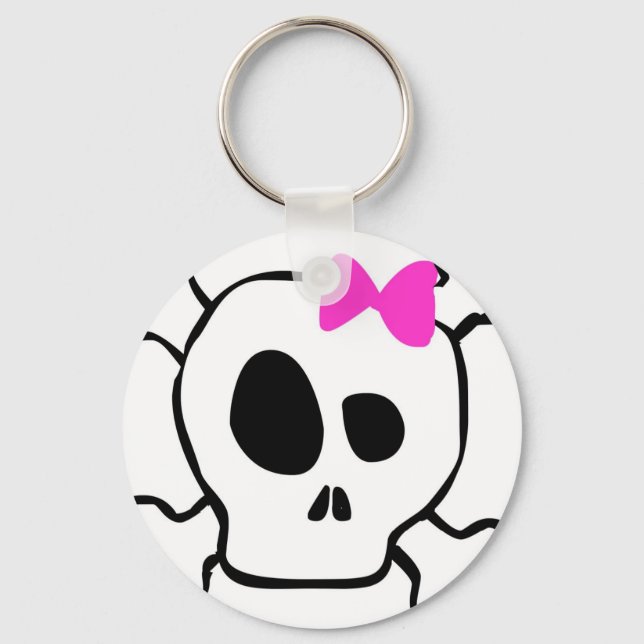 Girly skull key ring (Front)