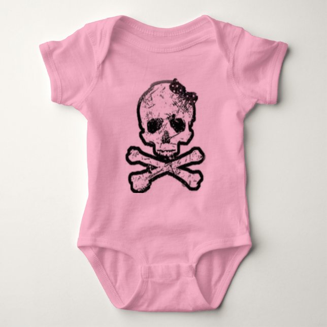 girly skull onsie baby bodysuit (Front)