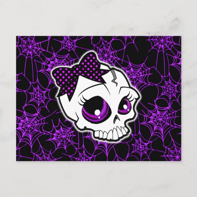Girly Skull Postcard (Front)