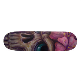girly skull skate deck