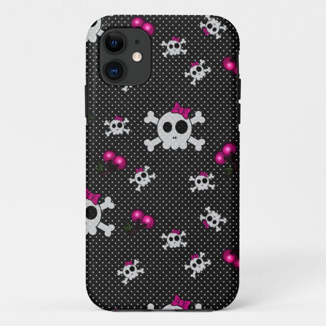 Girly Skulls Case-Mate iPhone Case (Back)