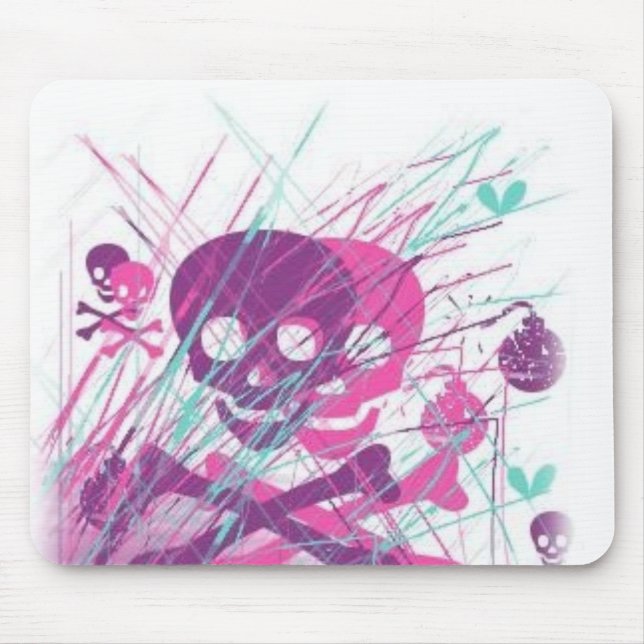 Girly Skulls Mouse Pad (Front)