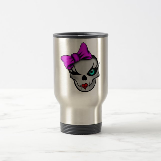 Girly Skully Travel Mug (Center)