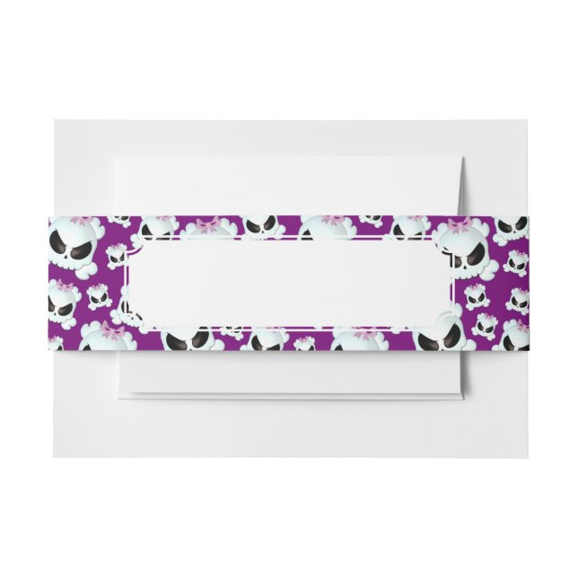 Girly Skullz Invitation Belly Band (Front Example)