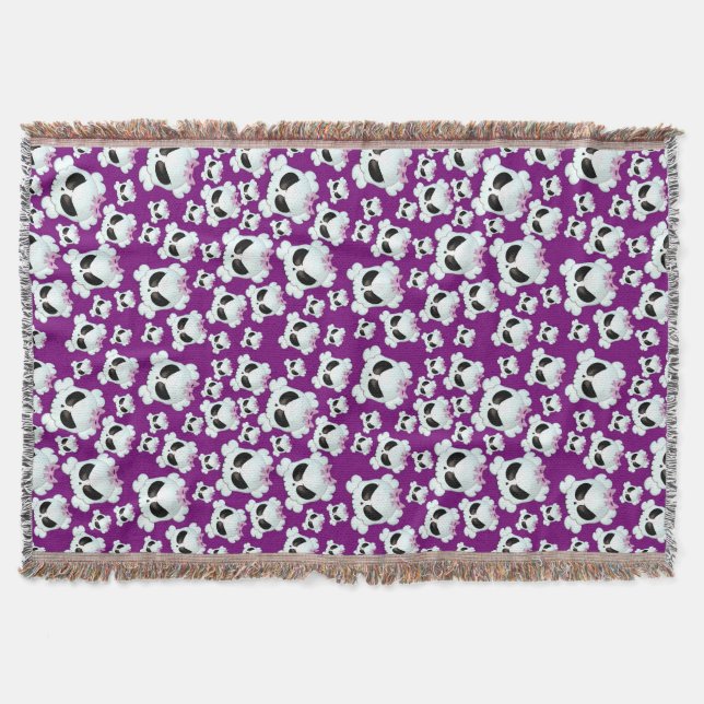 Girly Skullz Throw Blanket (Front)