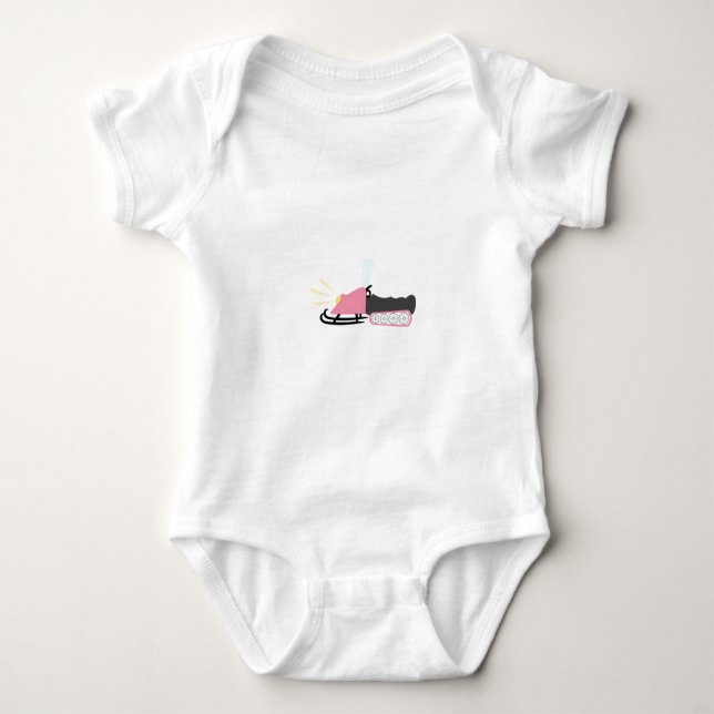 Girly Snowmobile Baby Bodysuit (Front)