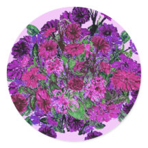 Girly Soft Lilac with Pretty Purple Flower Sticker