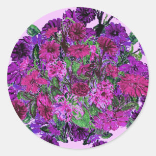 Girly Soft Lilac with Pretty Purple Flower Sticker