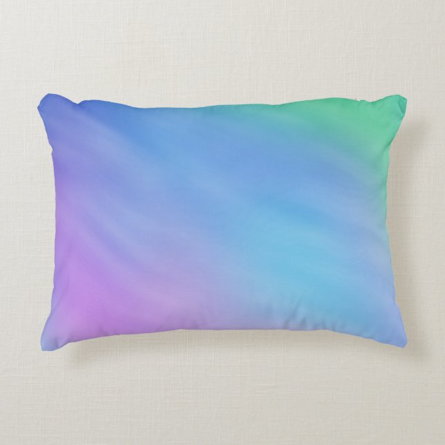 Girly Soft Rainbow Coloured Sky Decorative Cushion (Front)