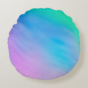 Girly Soft Rainbow Coloured Sky Round Cushion