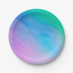 Girly Soft Rainbow Sky Paper Plate