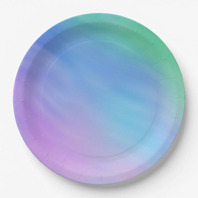 Girly Soft Rainbow Sky Paper Plate (Front)