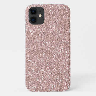 Girly Sparkle Blush Pink Glitter iPhone 11 Case