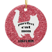 Girly Sparkle Pink Modern Cat Mum