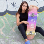Girly Sparkles Rainbow Skateboard<br><div class="desc">Modern rainbow sparkles girly glitter name skateboard</div>