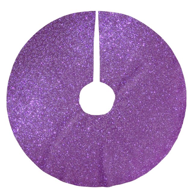 Girly Sparkly Royal Purple Glitter Brushed Polyester Tree Skirt (Front)