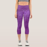 Girly Sparkly Royal Purple Glitter Capri Leggings<br><div class="desc">This girly and chic design is perfect for the girly girl. It depicts faux printed sparkly royal purple glitter. It's pretty, modern, trendy, and unique. ***IMPORTANT DESIGN NOTE: For any custom design request such as matching product requests, colour changes, placement changes, or any other change request, please click on the...</div>