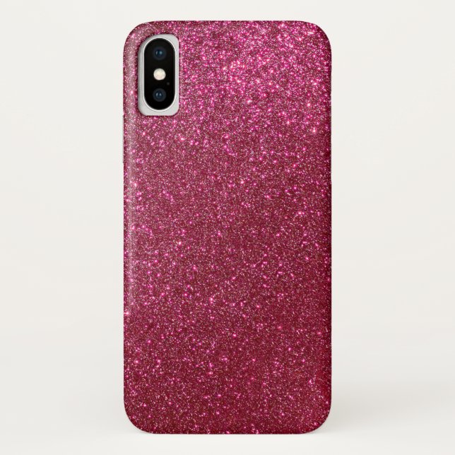 Girly Sparkly Wine Burgundy Red Glitter Case-Mate iPhone Case (Back)