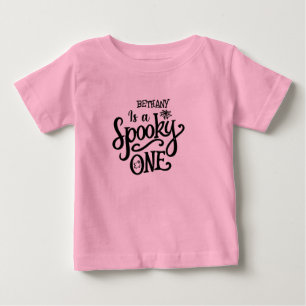 Girly Spooky One First Birthday Halloween Baby T-Shirt