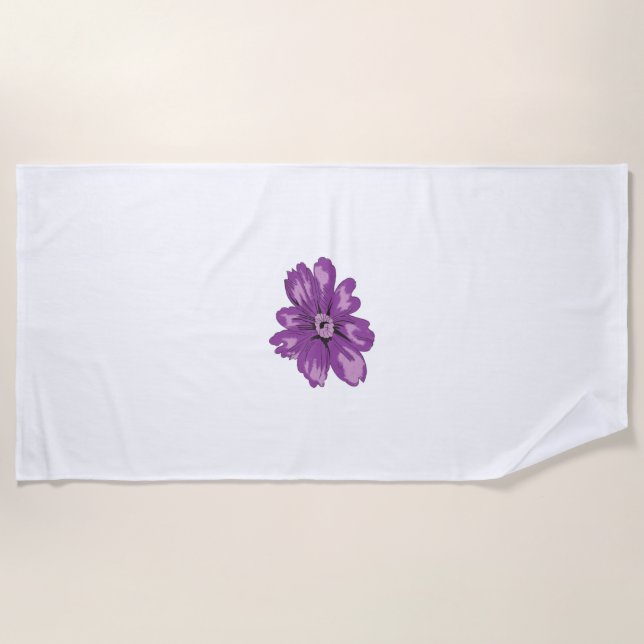 Girly Style, Light Eggplant, Bleached Cedar Beach Towel (Front)