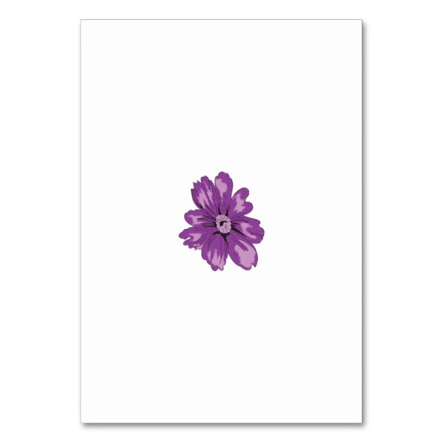 Girly Style, Light Eggplant, Bleached Cedar Table Number (Front)