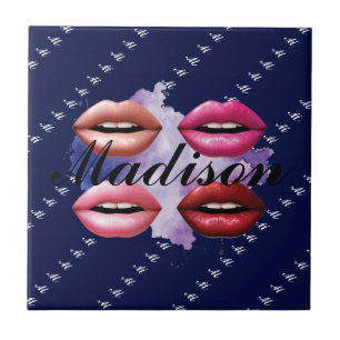 Girly Style Lips Beauty Custom Personalised Tile