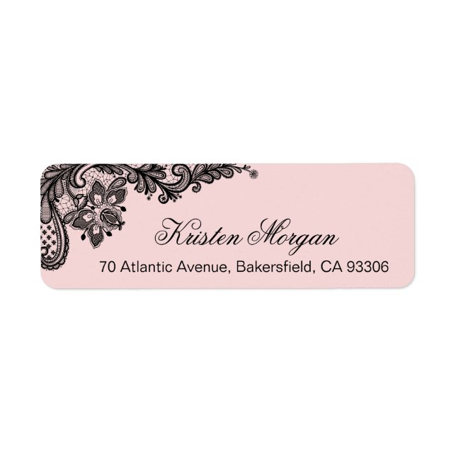 Girly Stylish Blush Light Pink with Black Lace (Front)