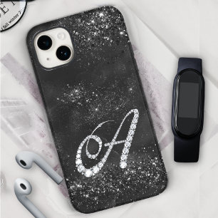 Girly Stylish faux Crystal rhinestone letter a iPhone 15 Case