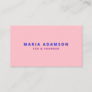 Girly Stylish Pink Founder Ceo President Business Card