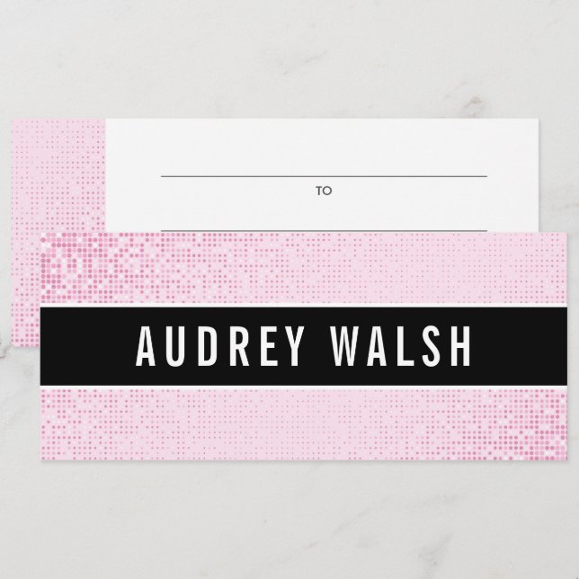 Girly Stylish Pink Sequin Black Gift Certificate Invitation (Front/Back)