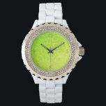 girly summer fresh green yellow lemon pattern watch<br><div class="desc">Cute and fresh design featuring lemon pattern and gradient yellow and green.</div>