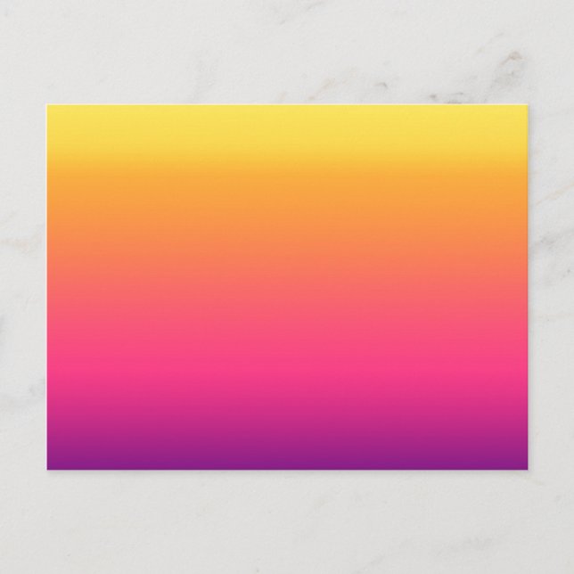 Girly Summer Tropical Gradient Abstract Sunset Postcard (Front)