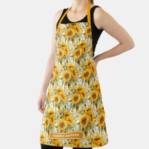 Girly Sunflowers Floral  Apron
