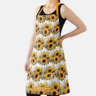 Girly Sunflowers Floral  Apron