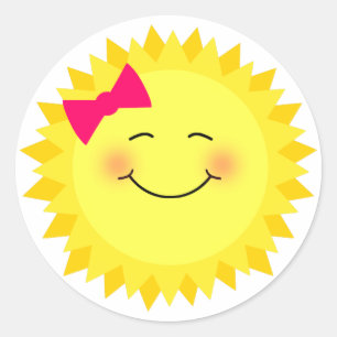 Girly Sunshine Classic Round Sticker