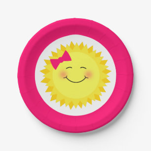 Girly Sunshine Paper Plate