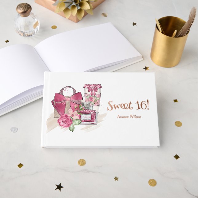 Girly Sweet 16! Guest Book (Front Open)