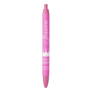 Girly sweet sixteen 16th Birthday party cute pink Black Ink Pen