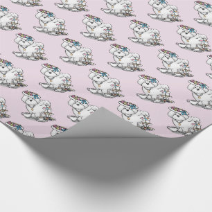 Girly Tea Party Bichon Frise Dog - Cute Wrapping Paper