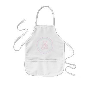 Girly Teddy Bear Kids Apron