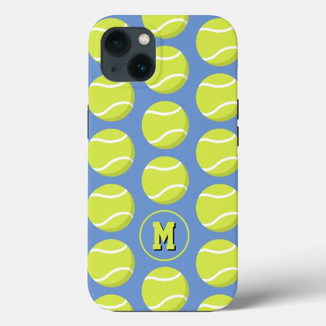 girly tennis balls pattern monogrammed Case-Mate iPhone case (Back)