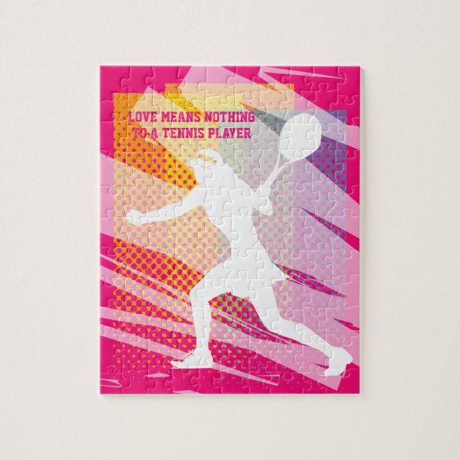 Girly tennis puzzle for kids - Love means nothing (Vertical)