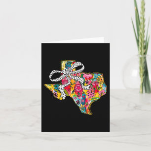 Girly Texas State Map Floral Coquette Bow 4th Of J Card