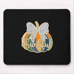 Girly Thankful Pumpkin Season Thanksgiving Autumn Mouse Mat